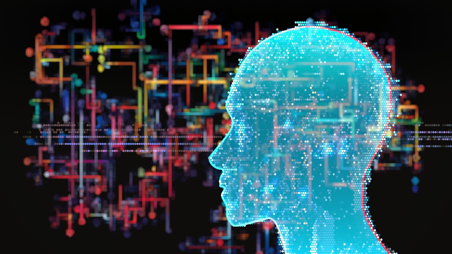 Artificial Intelligence and innovation, digital concept with abstract brains